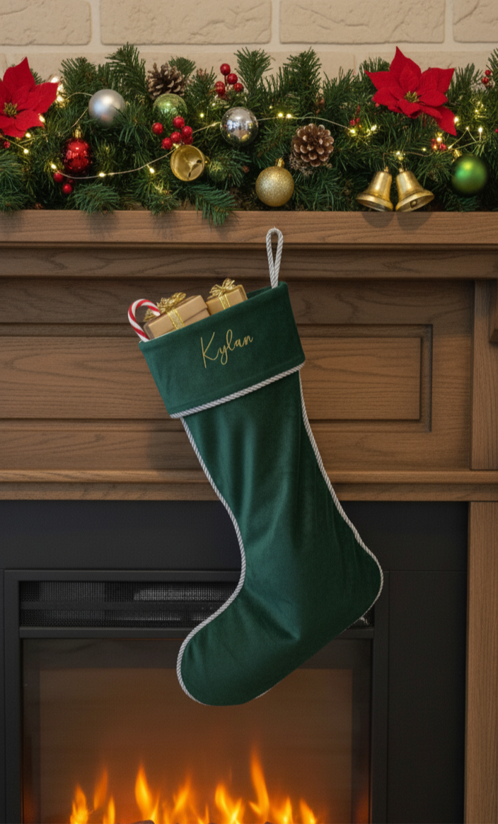 Forest Green Velvet Stocking
