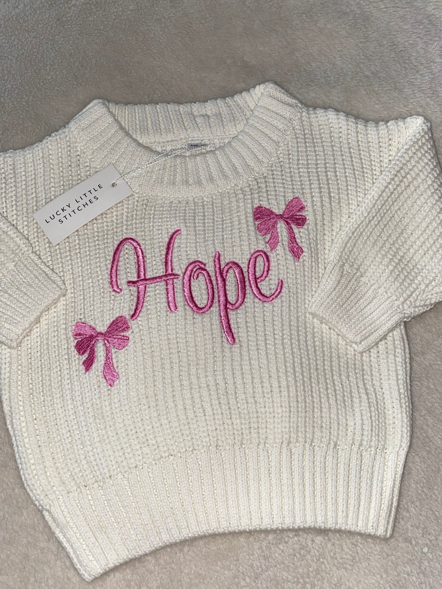 White Chunky Cotton Knit Jumper - Personalised