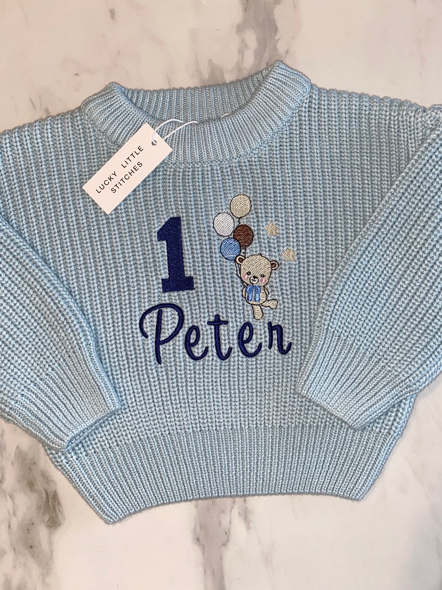 Birthday Cotton Knit - Bear & Balloon