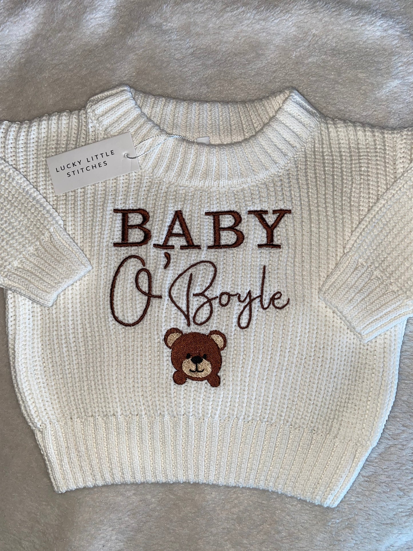 White Baby Announcement Jumper