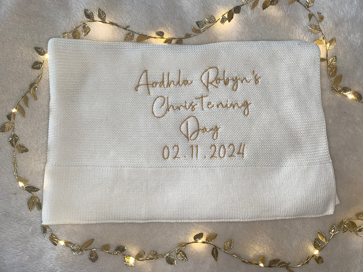 White Christening Blanket