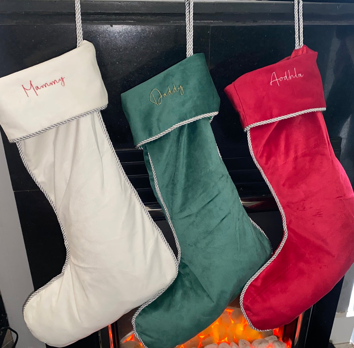 Red Velvet Santa Stockings - Personalised