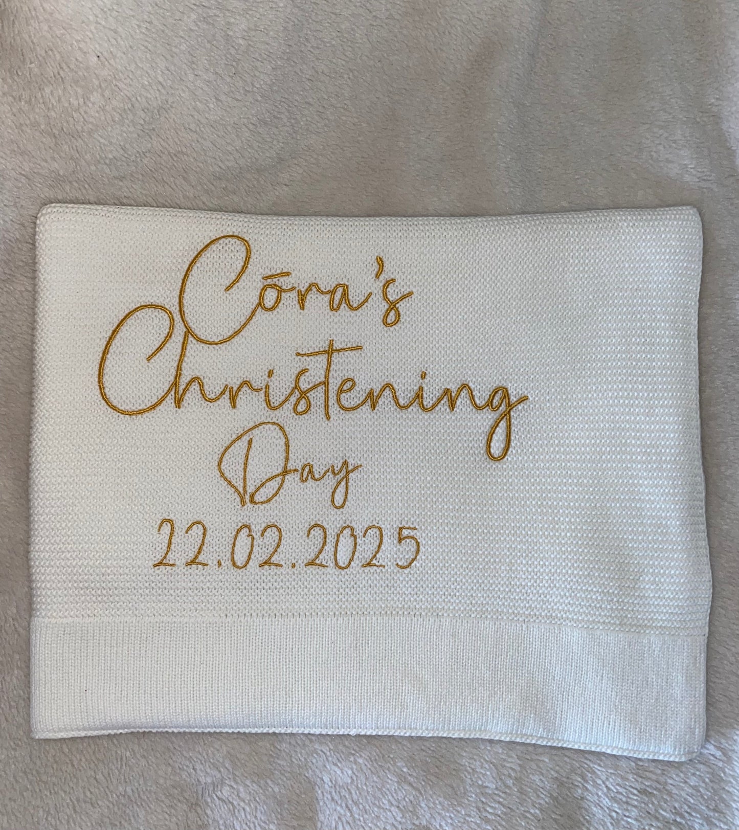 White Christening Blanket
