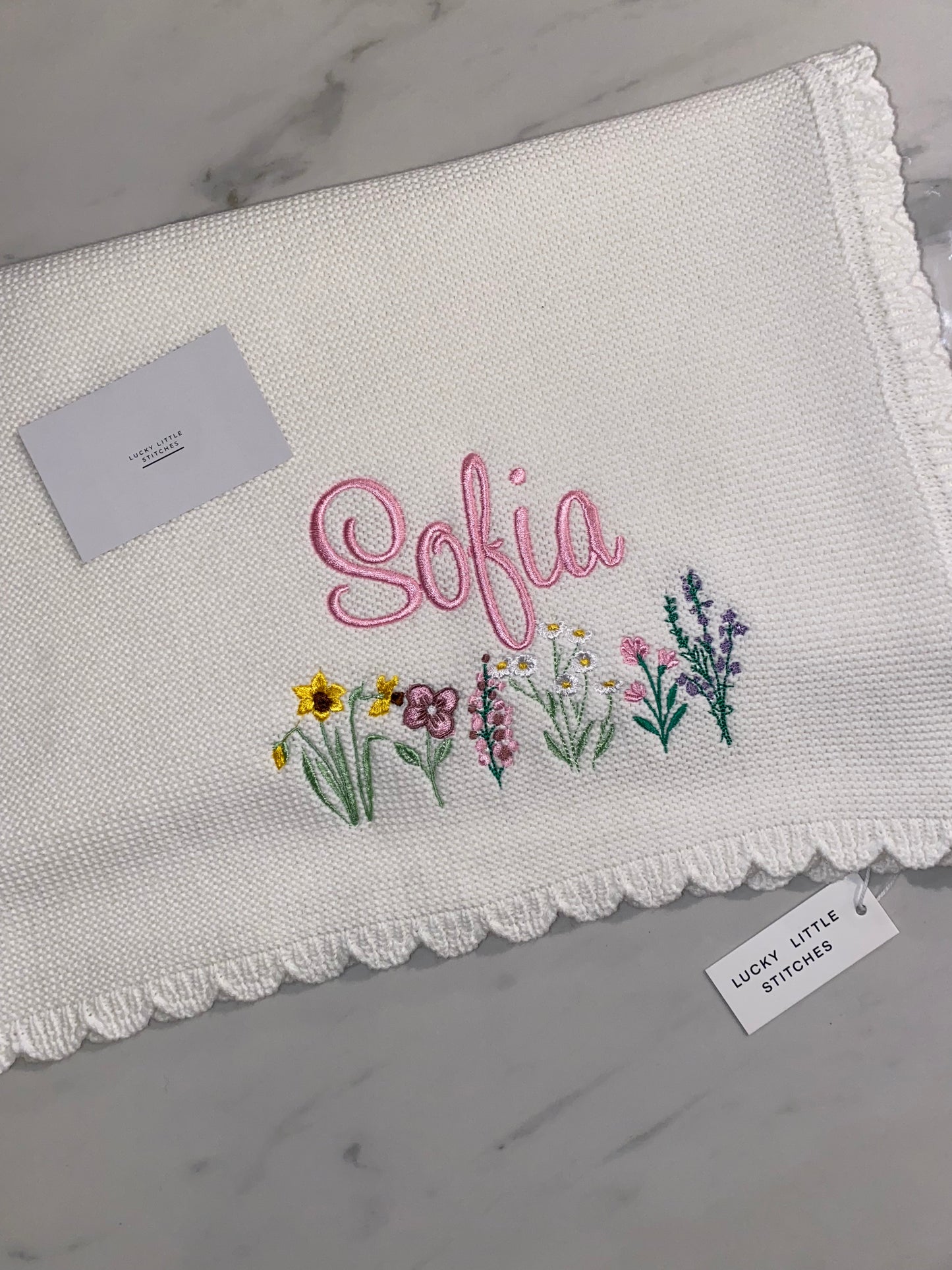 Floral Blanket with name