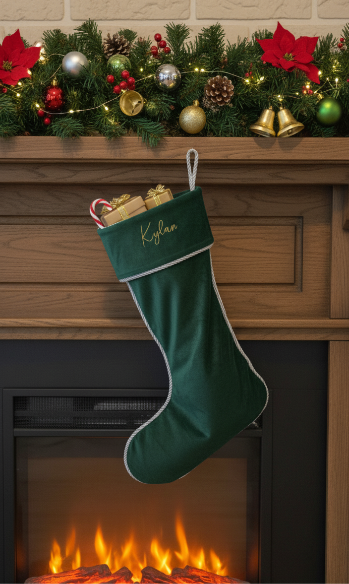 Forest Green Velvet Stocking