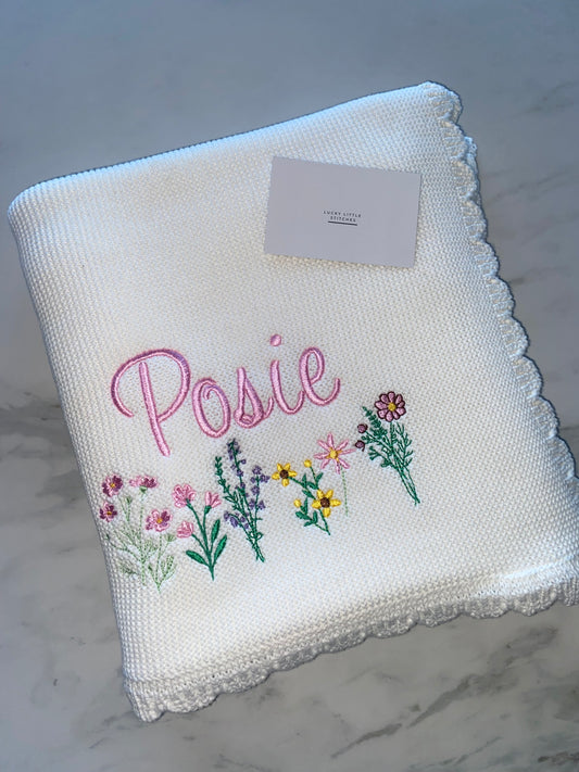 Floral Blanket with name