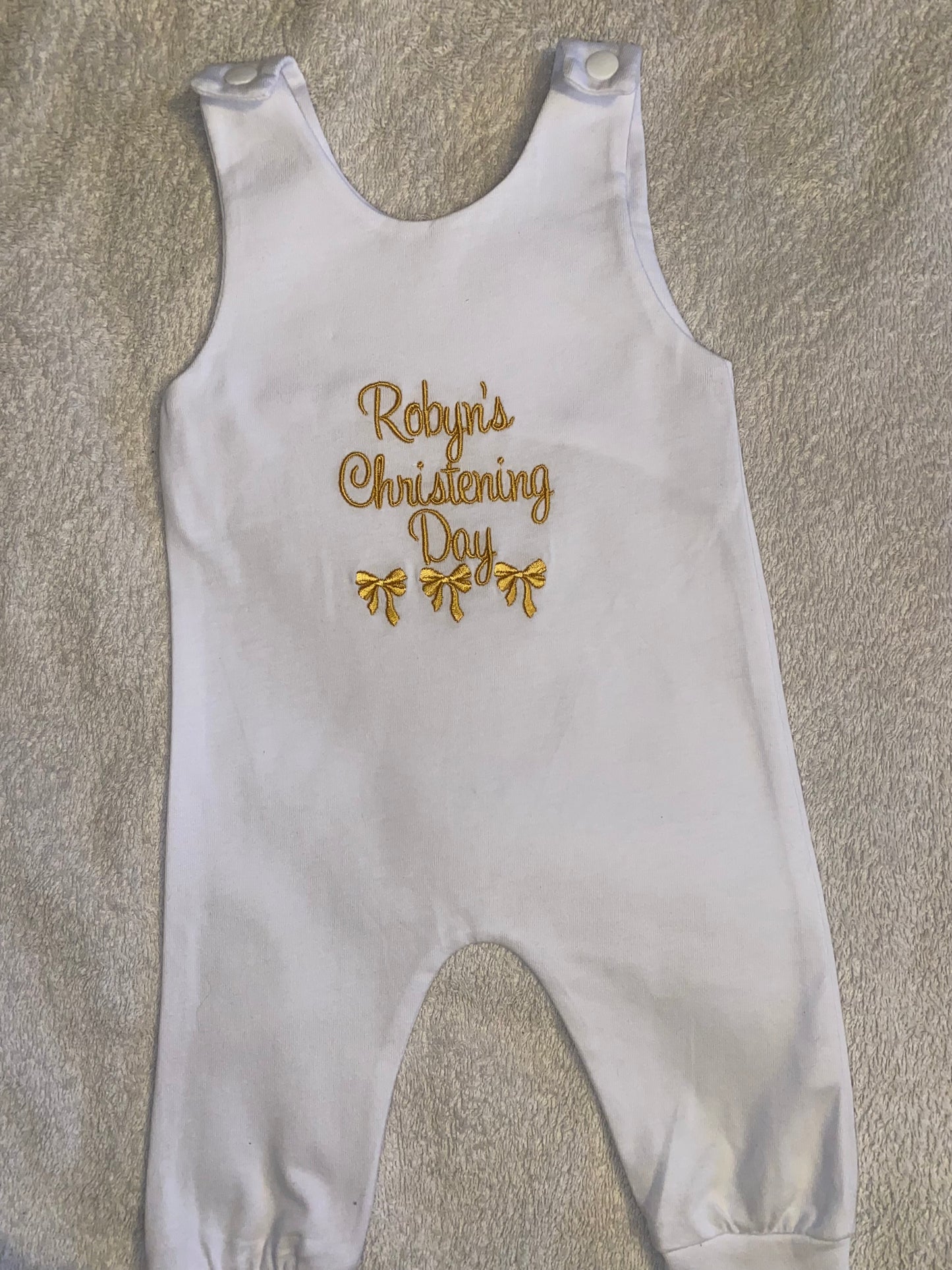 Marshmallow White Sleeveless Romper - Personalised