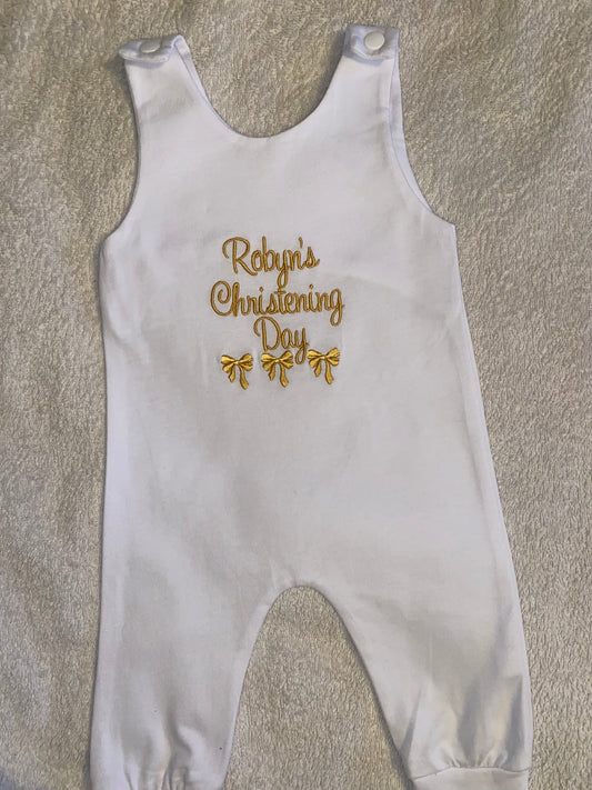 Marshmallow White Sleeveless Romper - Personalised