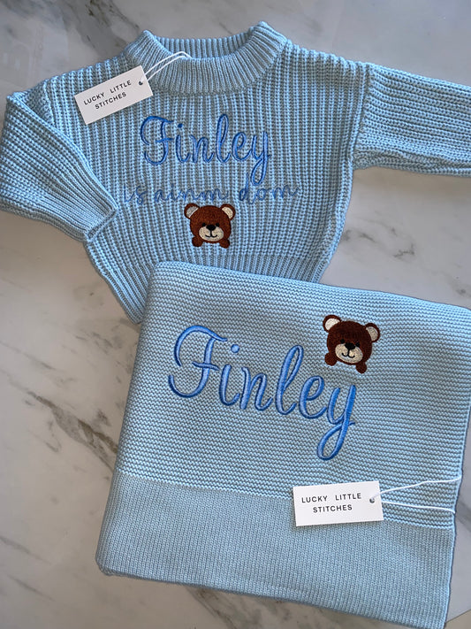 Jumper & Blanket Bundle - Is ainm dom (blue)