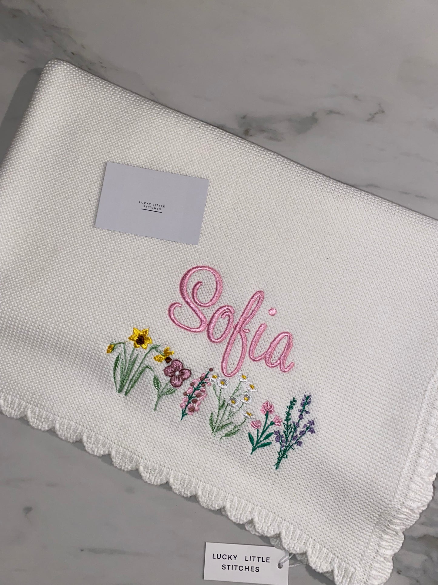 Floral Blanket with name