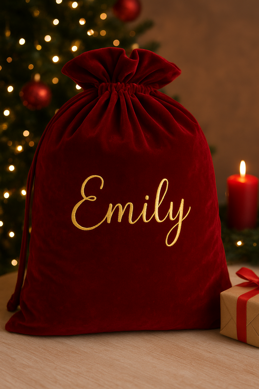 Red Double Velvet Santa Sacks - Personalised *Pre Order