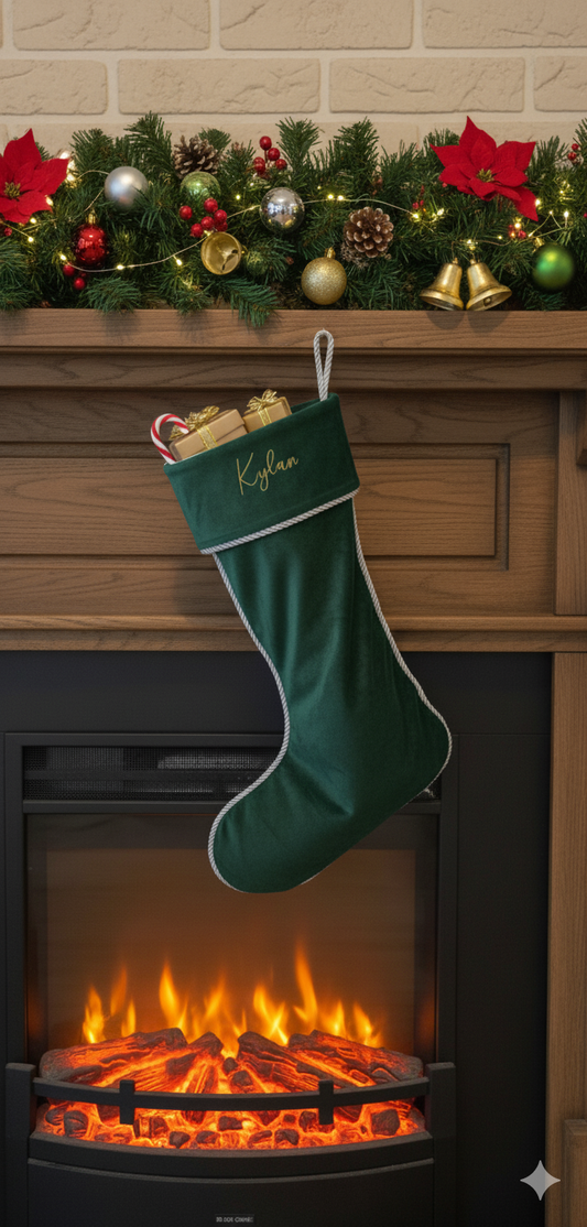 Forest Green Velvet Stocking