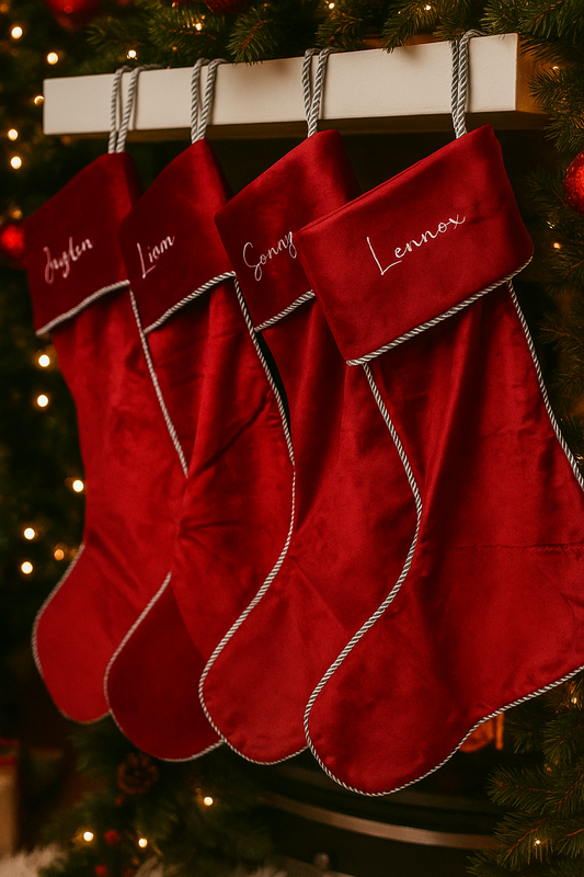 Red Velvet Santa Stockings - Personalised *Pre Order